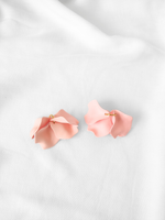 Poppy hoop earrings - Pale pink: 30 mm hoop earrings + petals