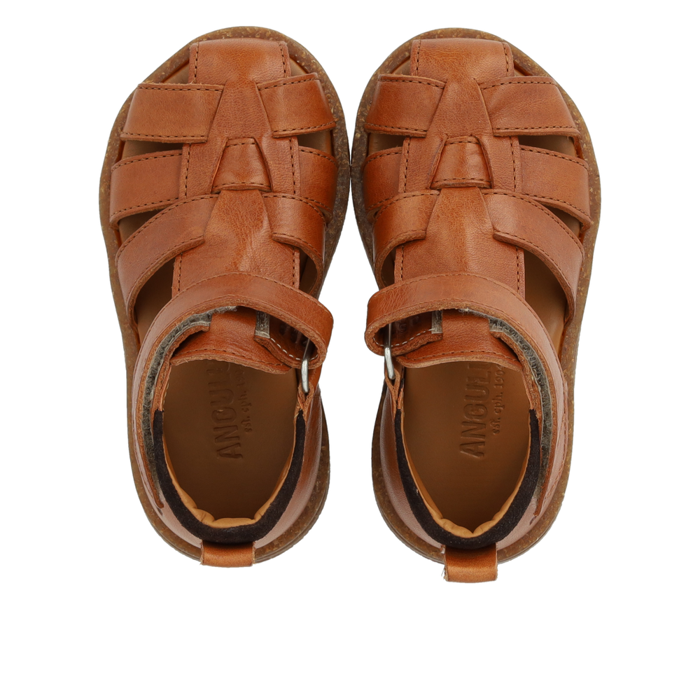 (0575-201) Starter sandal with velcro closure cognac