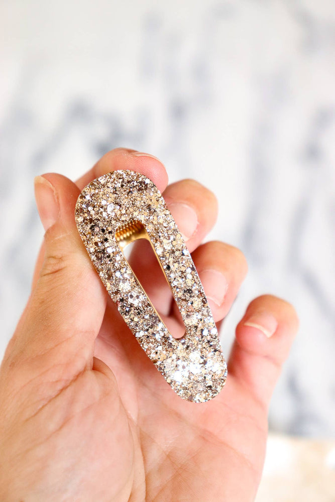 Champagne glitter triangle hair clip