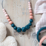 Solène | Breastfeeding, wearing and teething jewelry: Terracotta (Terracota-Nude-Pearl Pink)