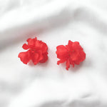 PEONY hoop earrings - Red: 30 mm hoop earrings + petals