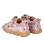 Sparkling glitter sneaker with suede trim - Mauve