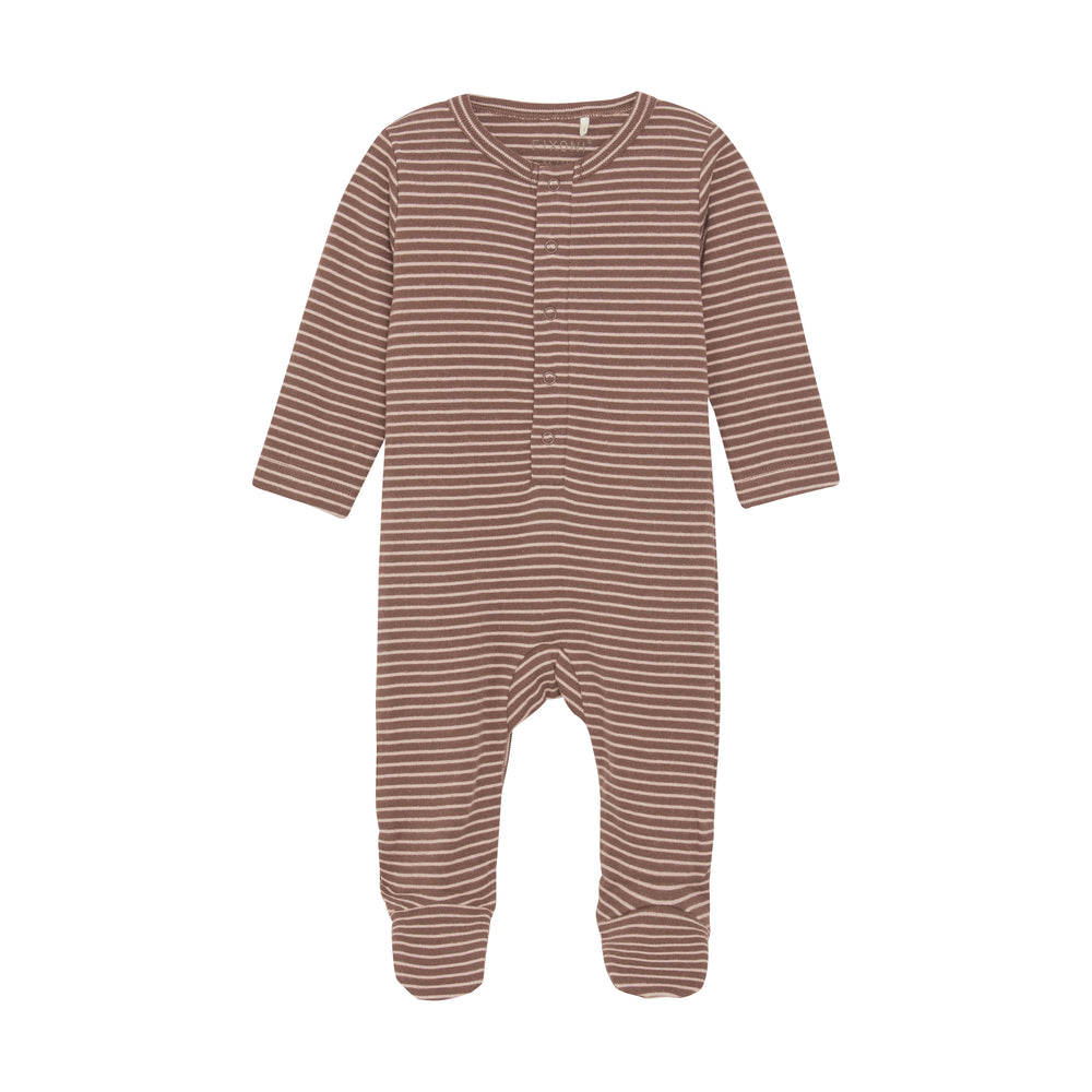 (422799) - Romper LS w. Feet - Deep Taupe