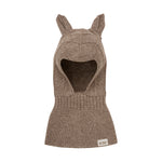 (460241) Balaclava Ears Wool Knit - Morel