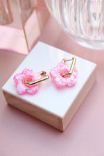 Isabelle L Chamallow earrings: Flowers + Gold Oval Hoops