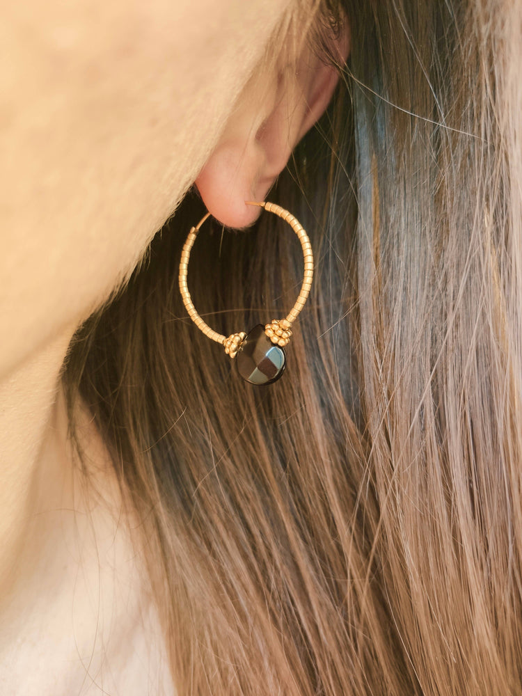 OLYMPE hoop earrings: Goldstone