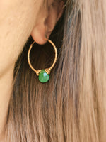 OLYMPE hoop earrings: Green Aventurine