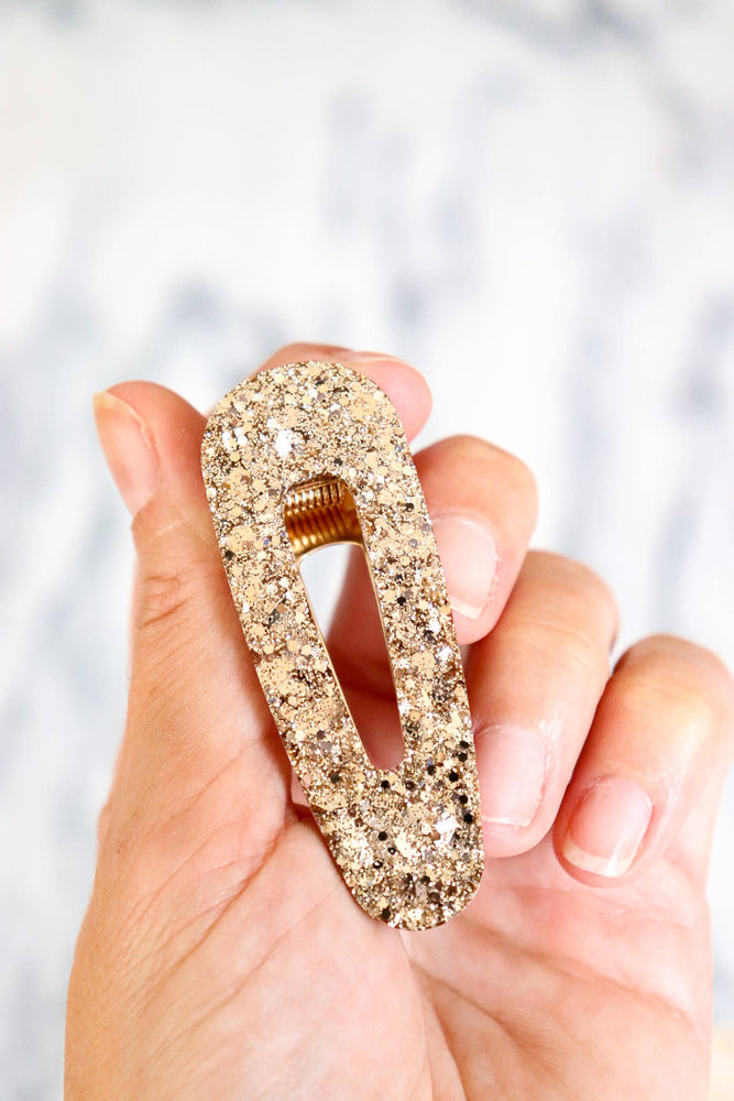 Champagne glitter triangle hair clip