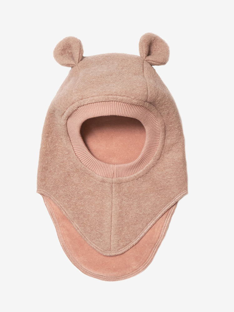 (6152) Balaclava Ears Wool - Rose Melange