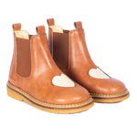 Chelsea boots with heart - Tan/Buttermilk/Cognac