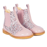 Chelsea boots  with brogue lace pattern - Mauve glitter