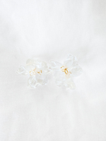 PEONY hoop earrings - Transparent: 30 mm hoop earrings + petals