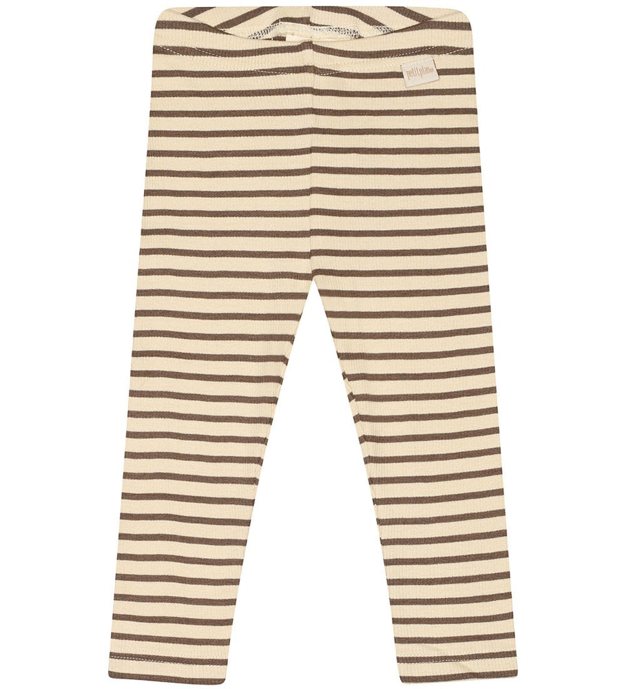 Legging Modal Striped, PP302 - Chocolate Brown / Dark Offwhite