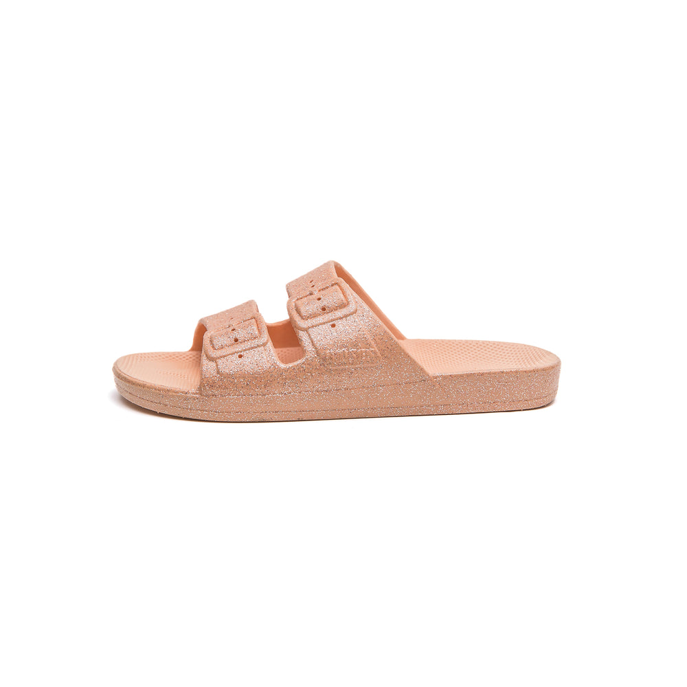 Freedom Moses Slides - Apricot Glitter