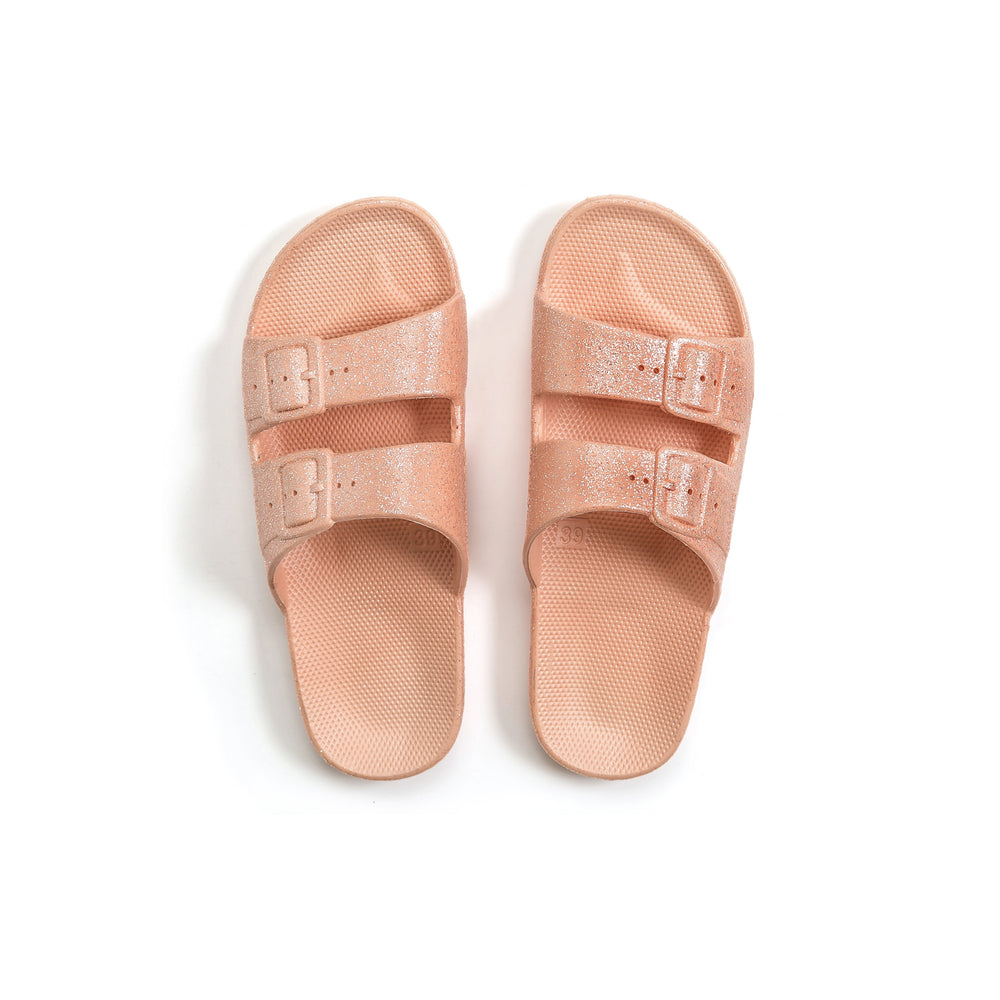 Freedom Moses Slides - Apricot Glitter