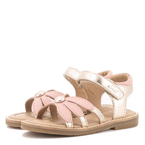 CL-21233 Sandals Gold Pink flower