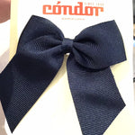 Hair clip with grossgrain bow blue navy