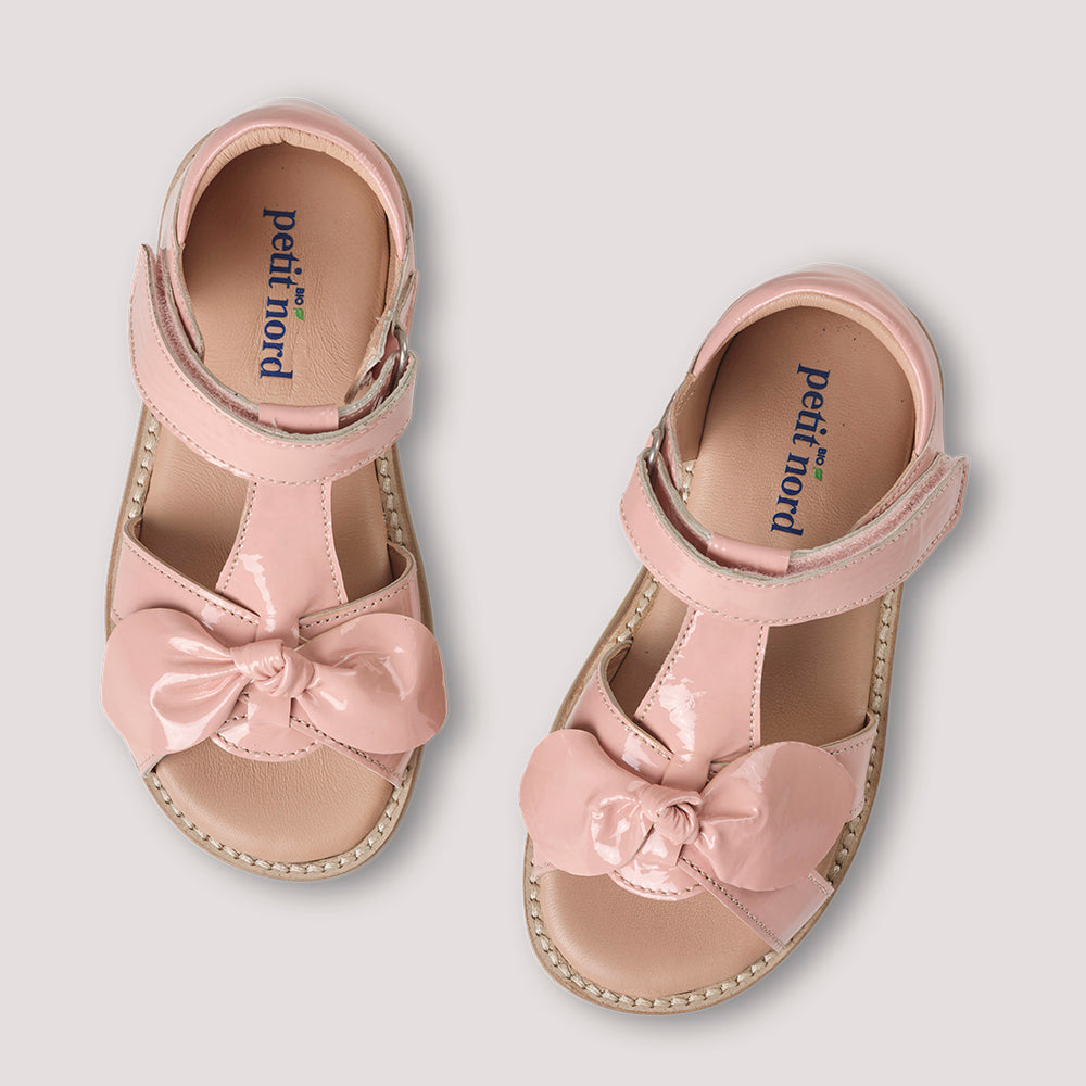 (20598/A) Bow Sandal Peach Patent