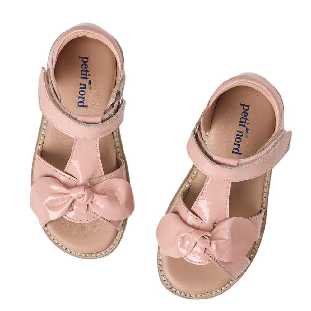 (20598/A) Bow Sandal Peach Patent