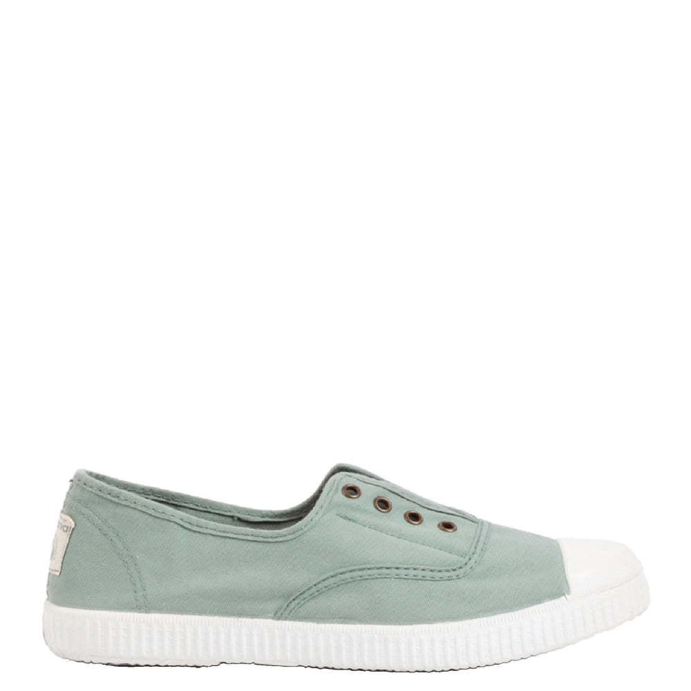 (106623) Women's canvas trainers with elastic - Jade