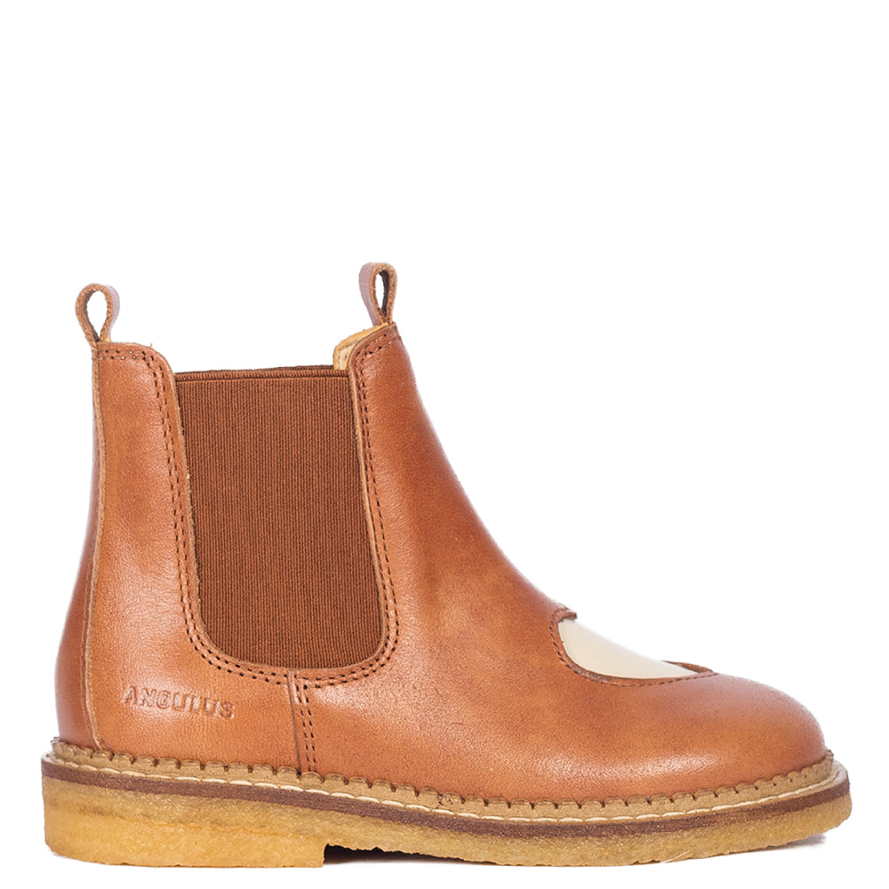 Chelsea boots with heart - Tan/Buttermilk/Cognac