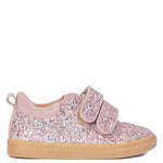 Sparkling glitter sneaker with suede trim - Mauve