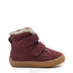 (G2110141-1 ) Children's Water-repellent Ankle Boots - MINNI SUEDE VELCRO Bordeux