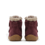 (G2110141-1 ) Children's Water-repellent Ankle Boots - MINNI SUEDE VELCRO Bordeux