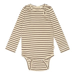 Body LS Modal Striped - Chocolate Brown / Dark Offwhite