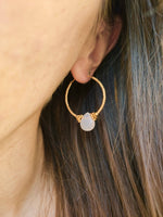 OLYMPE hoop earrings: Black agate