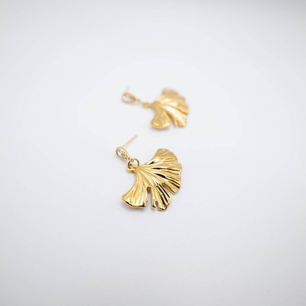 Ginkgo - zircon earrings