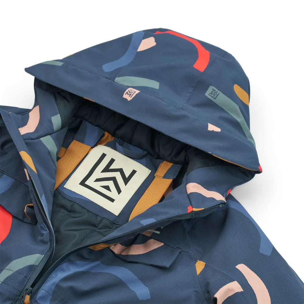 (LW17764) Kalle Snow Jacket - Graphic swirls / Classic navy