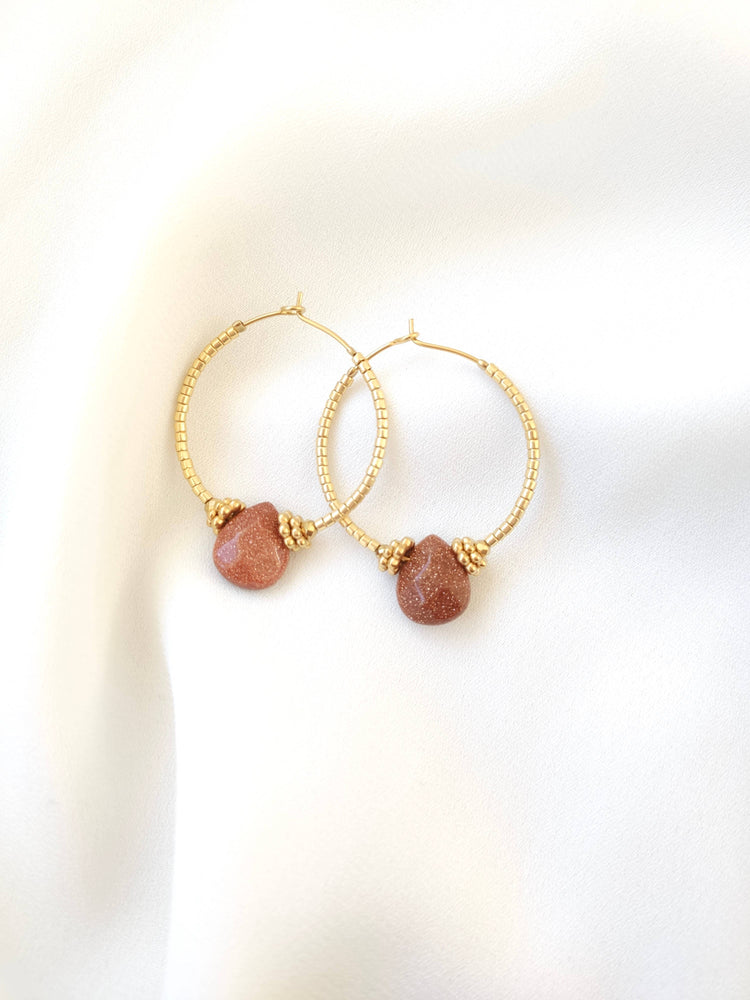 OLYMPE hoop earrings: Goldstone