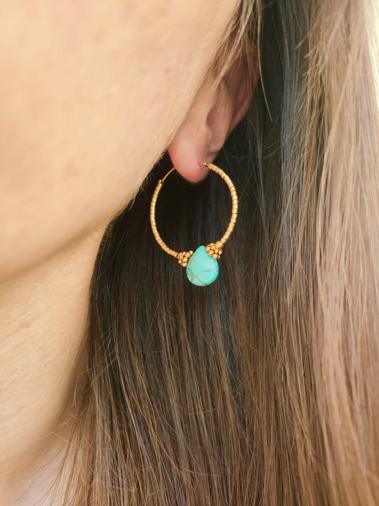 OLYMPE hoop earrings: Goldstone