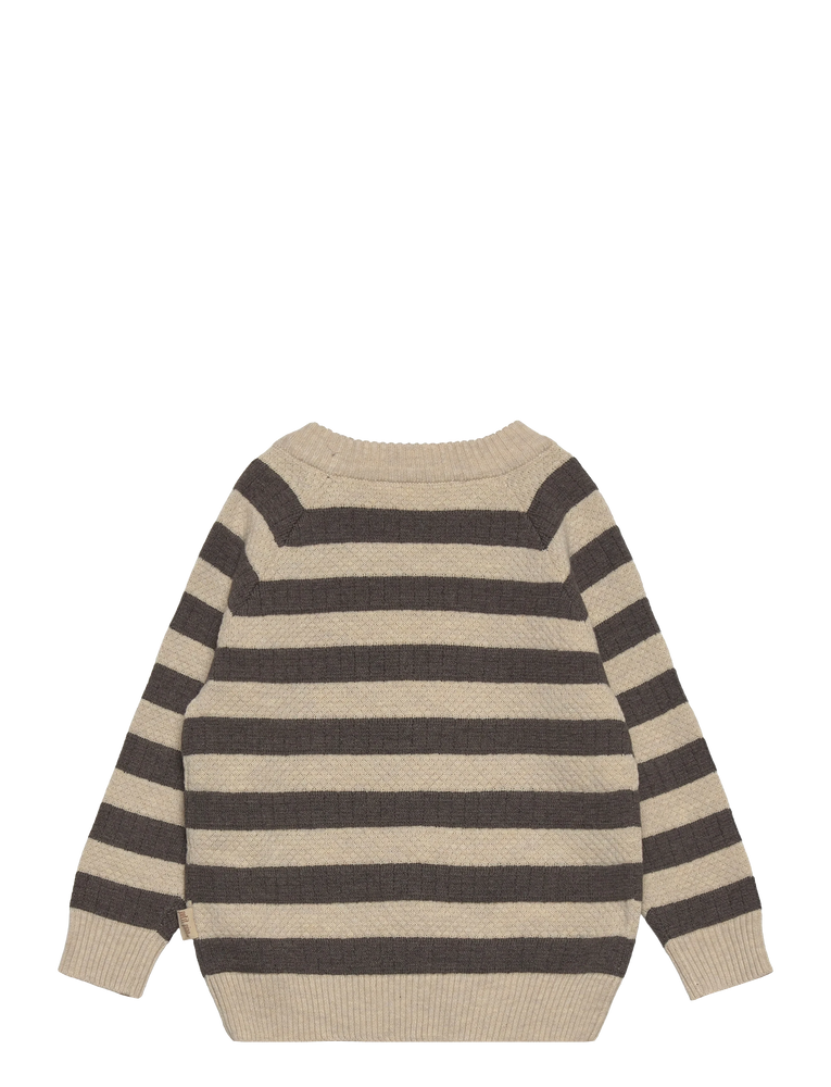 O-Neck Knit Light Sweater - Dark oak