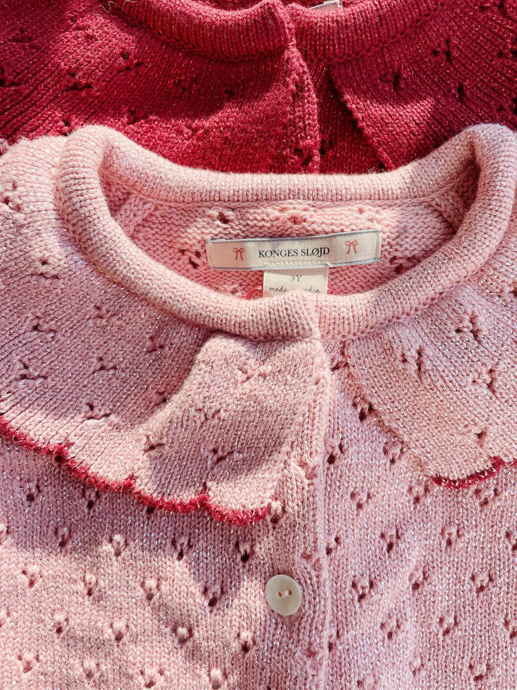 Holiday Knit Cardigan Mello Rose