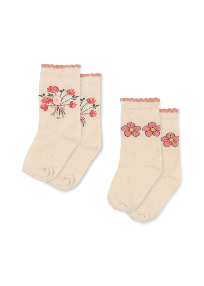 (KS103383) 2-Pack Rose Socks - Rose Mix