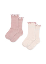 (KS102240) 2-Pack Rib Frill Socks