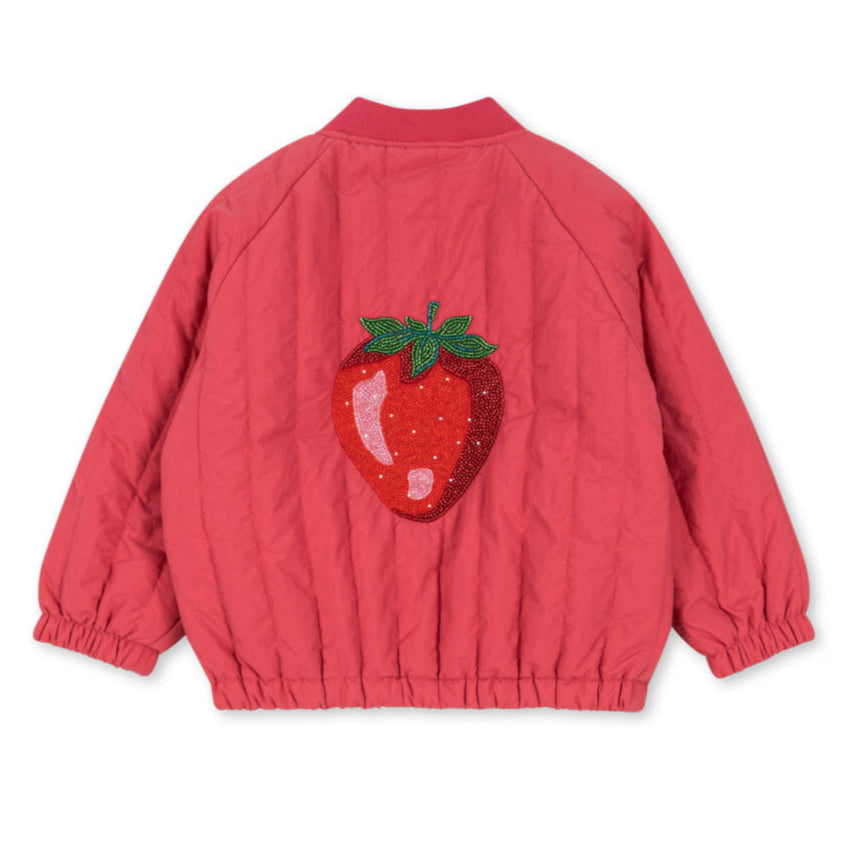 (KS102314) Juno Sparkle Bomber Jacket - Raspberry wine