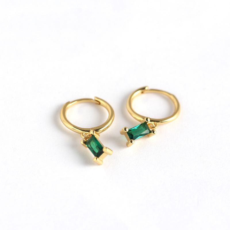 Burcu Hoops  Gold, Green