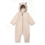 Huttelihut - Mushi Babysuit Ears cotton Fleece - Camel