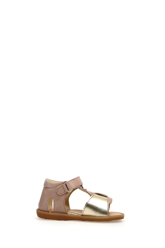 Naturino Quarzo - Sandals Suede Lizard Cipria-Platinum - Rose