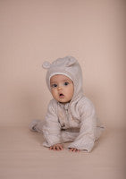 Huttelihut - Mushi Babysuit Ears cotton Fleece - Camel