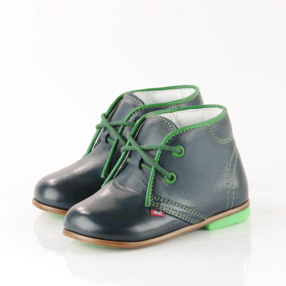 (2195-16) Emel Navy-Green Lace Up Shoes - MintMouse (Unicorner Concept Store)